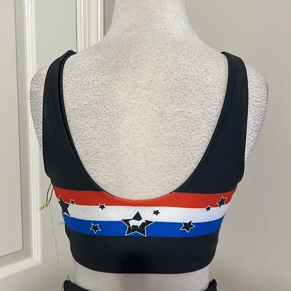Goldsheep red, white and blue, stars & stripesblack 2 piece workout set